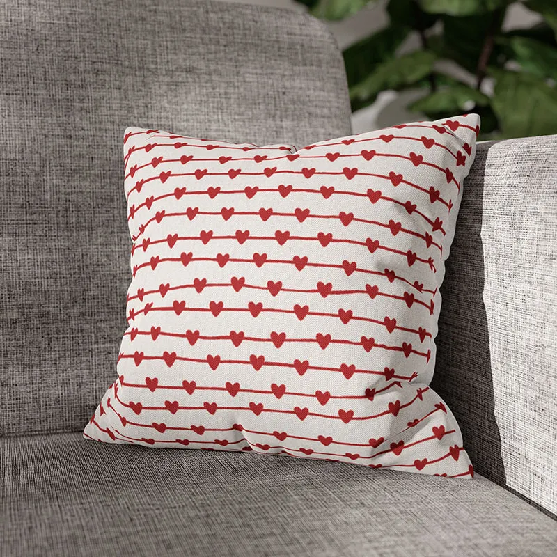 Heartstring Printed Velvet Cushion Cover media 1