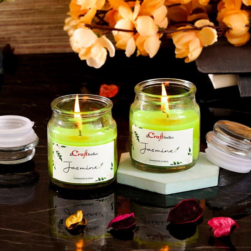 Nithya Jasmine Scented Jar Candle - Set Of Two media 4