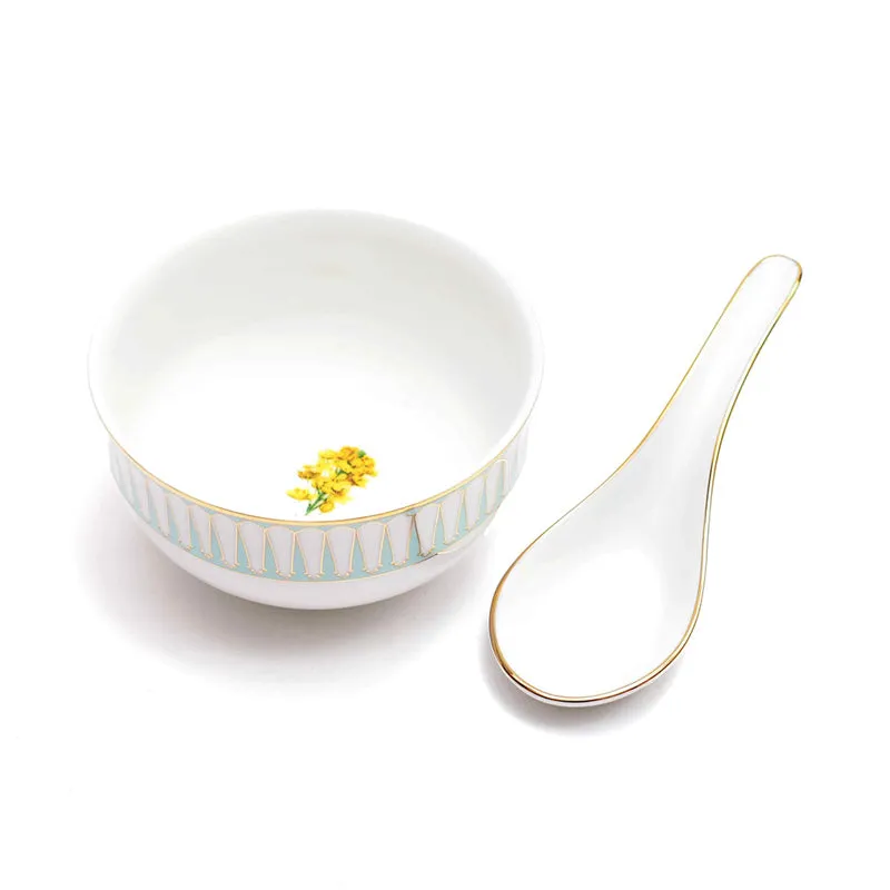Basant 24k Gold Brushed Porcelain Dinner Set - 33 Piece Set media 9