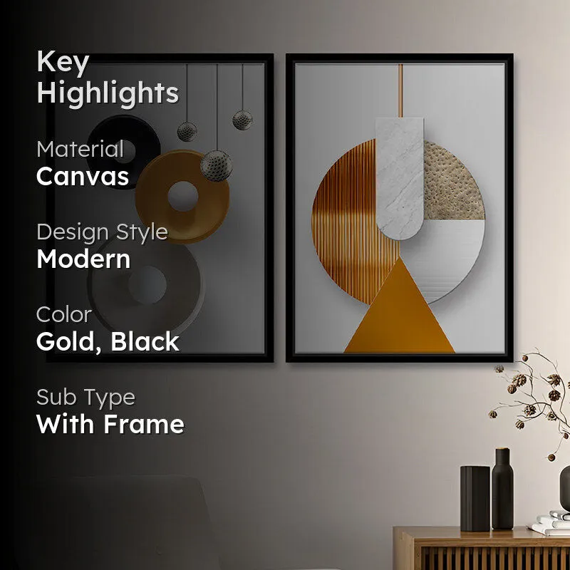 Geometric Time Wall Art - Set Of Two media 2