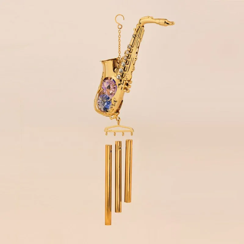 Golden Saxophone 24K Gold Plated Mild Steel Windchime media 3