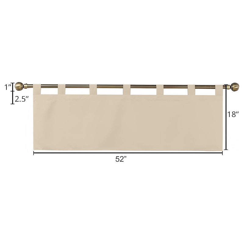 Tab Tale Flat Curtain Valance (Beige) - Set Of Two media 9