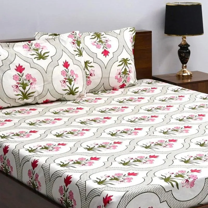 Pahal Floral Microfiber Bedsheet - 110 GSM media 4
