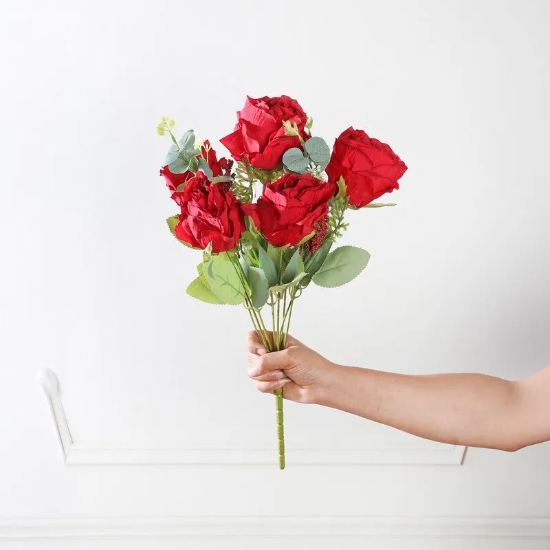 Autumn Rose Artificial Flowers - Red media 3