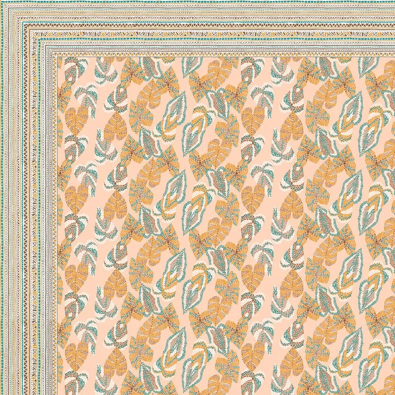 Desert Nest Cotton Bedsheet (Beige,Orange) - 120 TC media 5