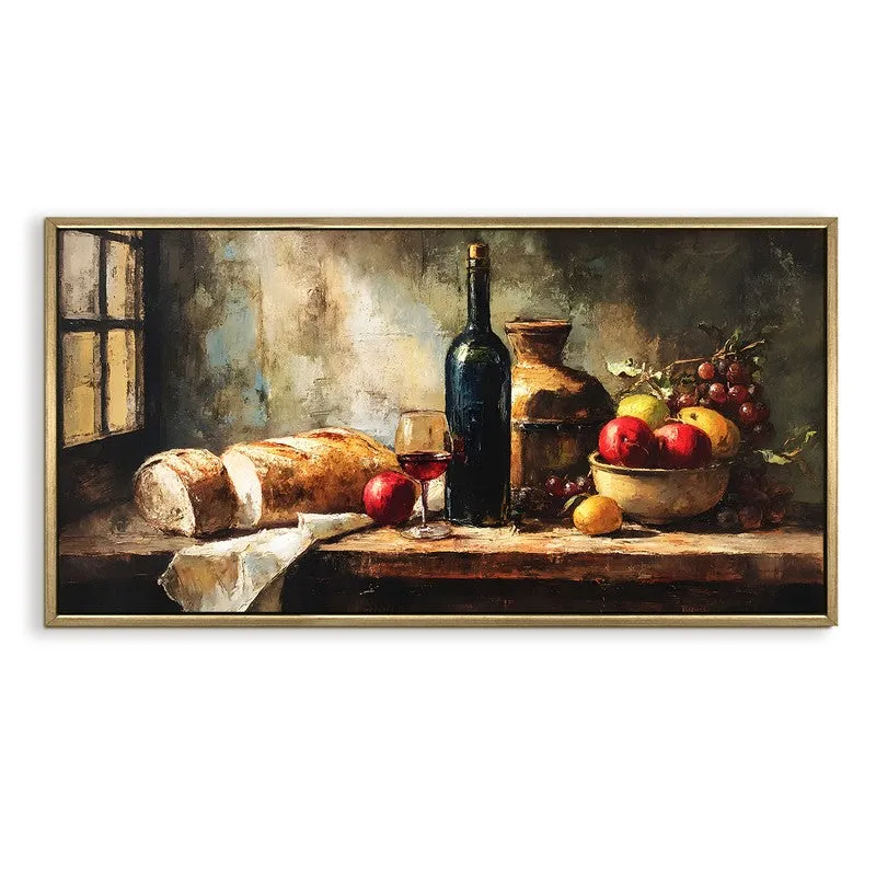 Rustic Platter Canvas Wall Painting With Frame media 3