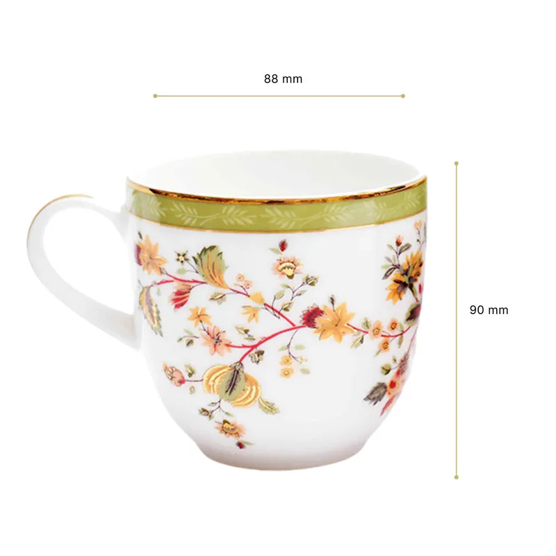 Painted 24k Gold Brushed Porcelain Coffee Mug (300 mL Each) - Set of Six media 8