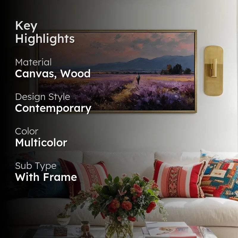 Quiet Lavender Canvas Wall Painting With Frame media 2
