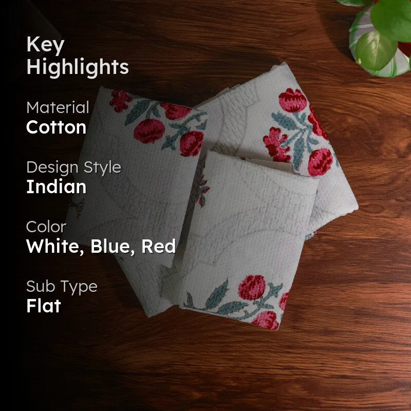 Flora Drift Cotton Towels (Blue) - Three Piece Set media 2