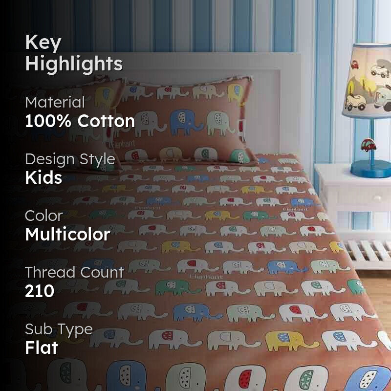 The Elephanzone Cotton Bedsheet - 210 TC media 2