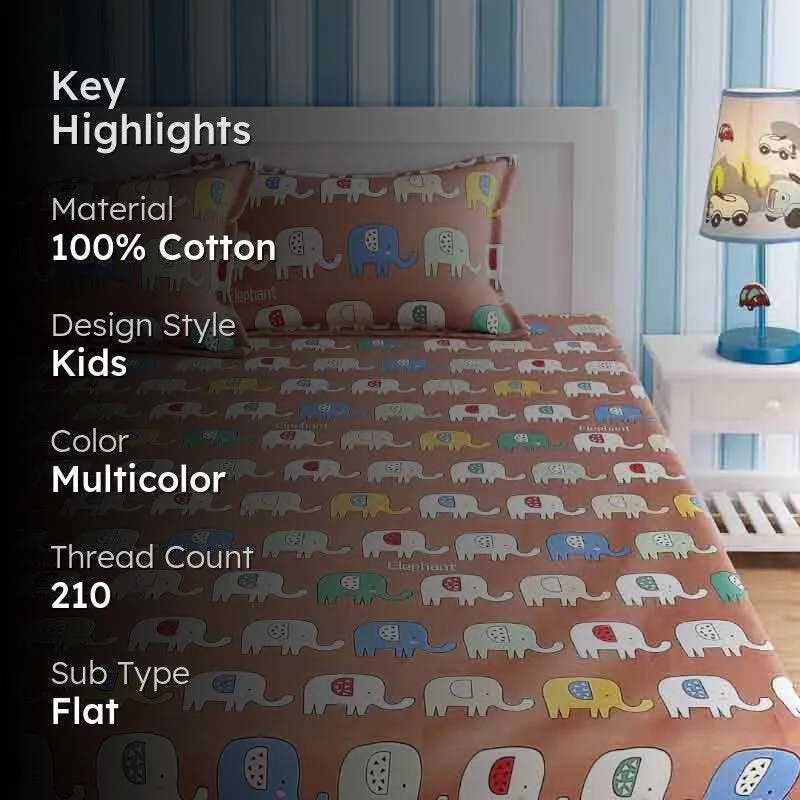 The Elephanzone Cotton Bedsheet - 210 TC media 2