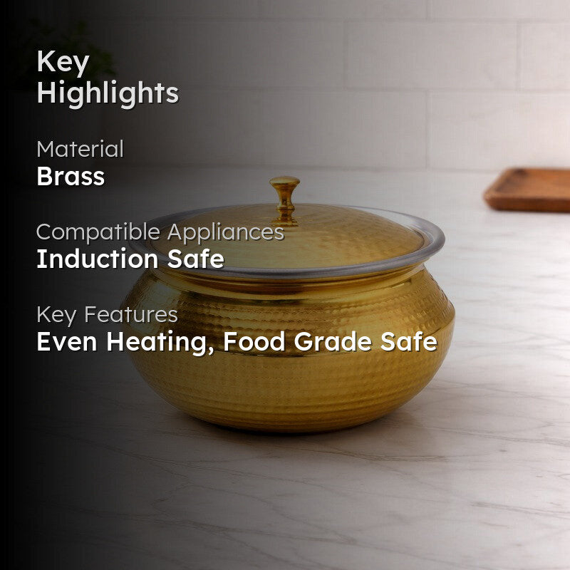 Cookelle Durable Brass Handi - 3000 mL media 2