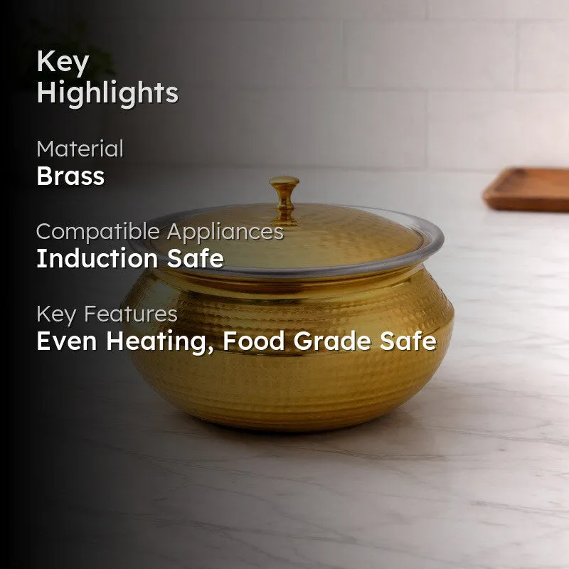 Cookelle Durable Brass Handi - 3000 mL media 2