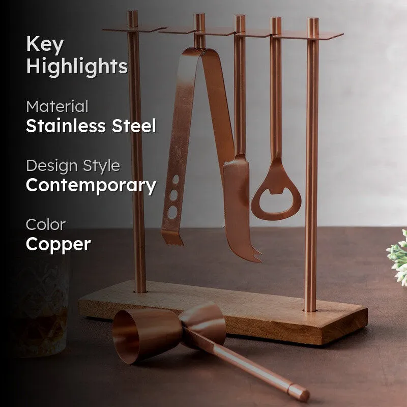 Exquisite Stainless Steel Barware Tools - Five Piece Set media 2