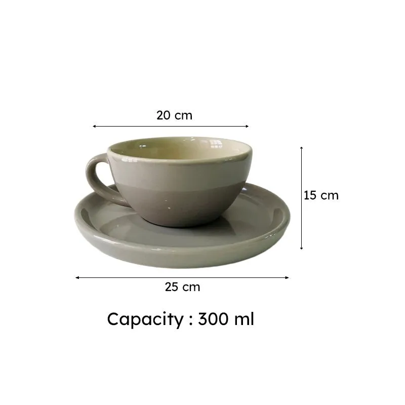 Cedar Ceramic Cup & Saucer (300 mL) - Grey media 8