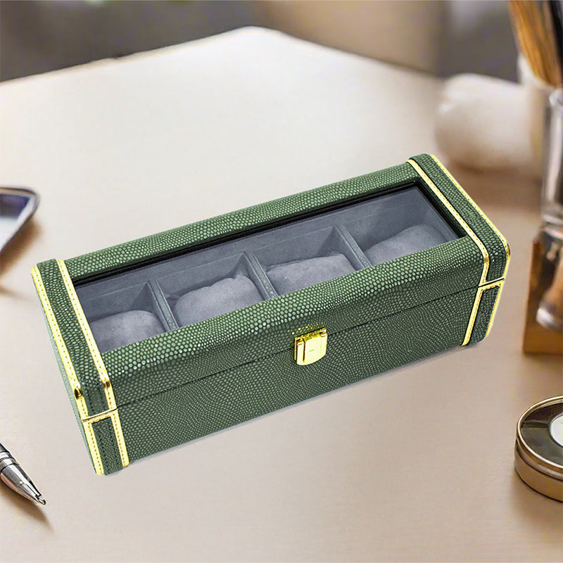 Tisquo I Faux Leather Watch Organizer - Olive Green