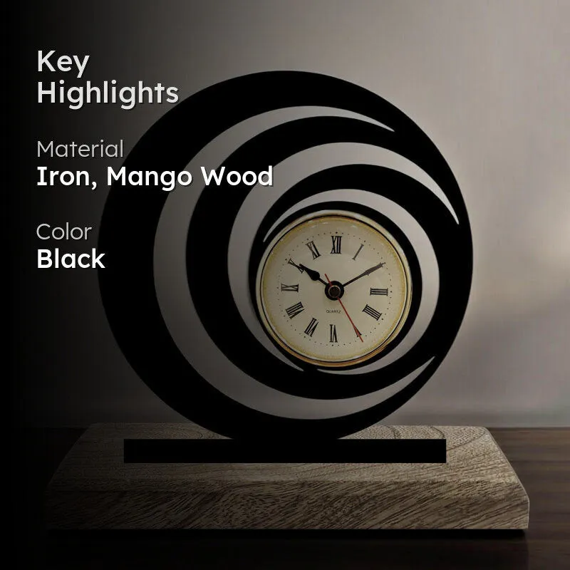 Momentis Iron & Mango Wood Table Clock media 2