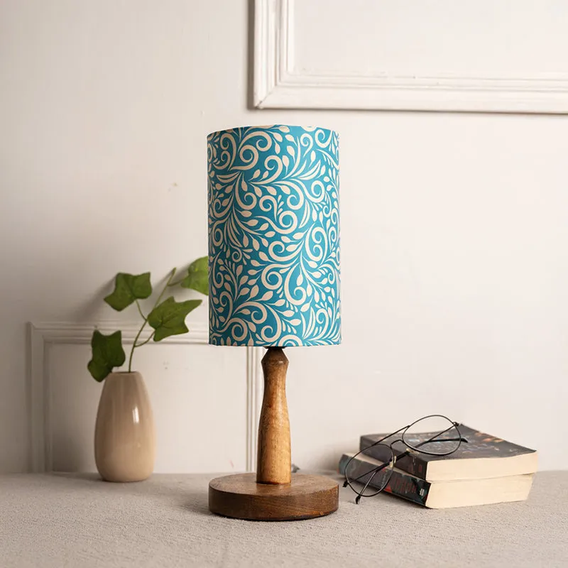 Ethnic Waves Fabric Table Lamp - Blue media 2