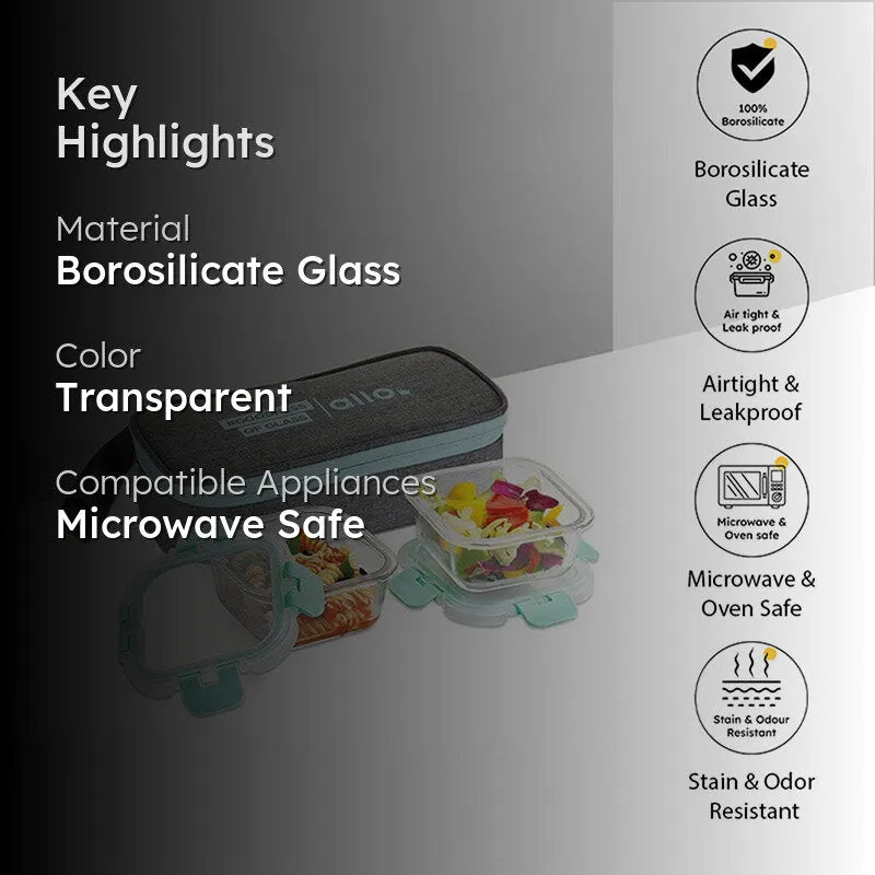 Jonas Lunchbox With Rectangle Grey Bag (310 ML) - Set Of Two media 2