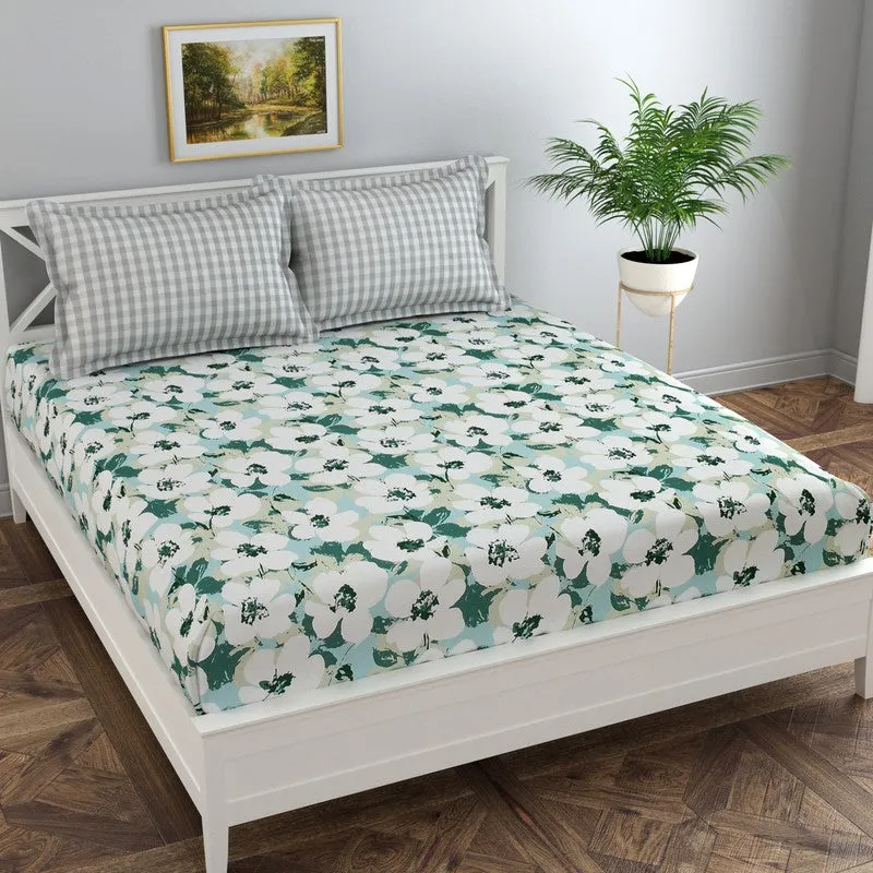 Flower Grace Cotton Bedsheet - 180 TC media 1