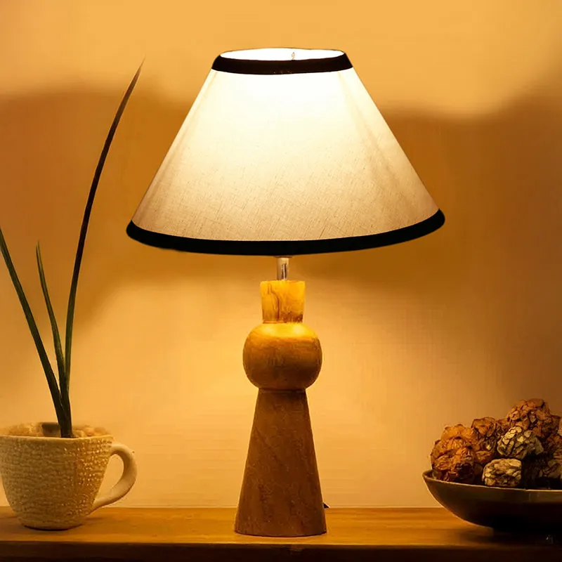 Angler Edge Neo Wooden Table Lamp - White,Brown,Black media 1