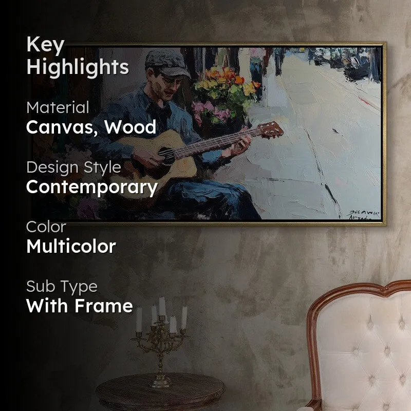 Textured Rhythm Canvas Wall Painting With Frame media 2