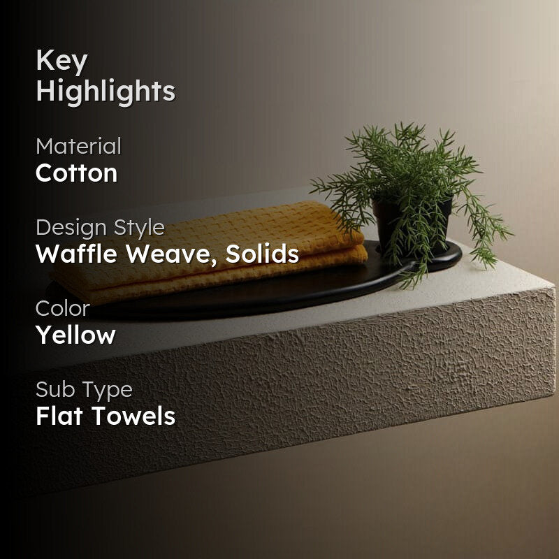 Alyssa Waffle Hand Towel (Yellow) - Set Of Two media 2