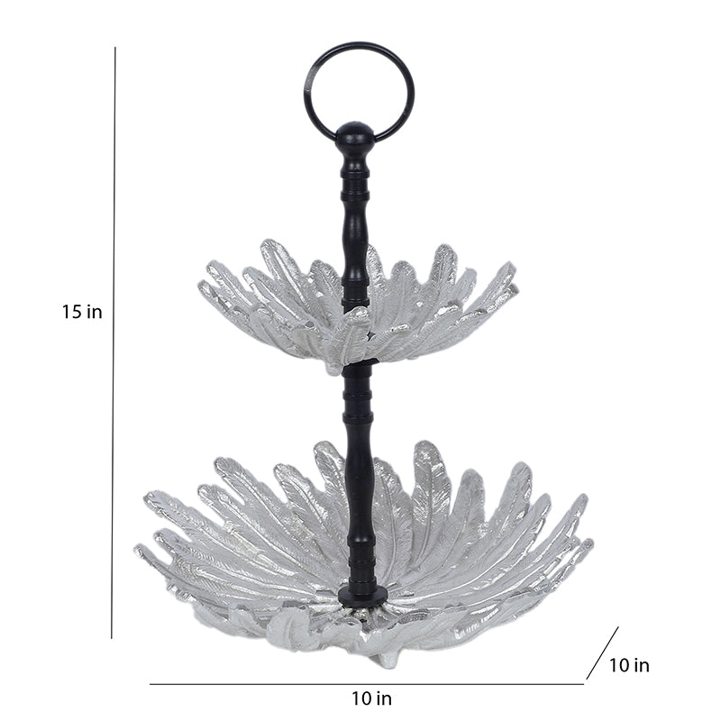 Silver Papri Tiered Aluminum Platter media 6