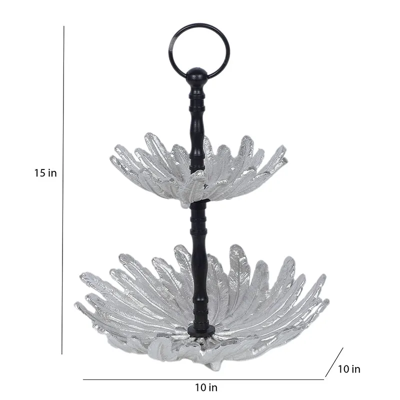Silver Papri Tiered Aluminum Platter media 6