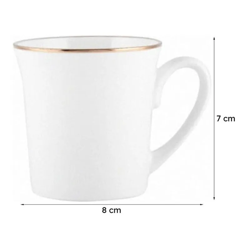 Sonaki Ravenna Goldline Bone China Tea Cup (210 mL Each) - Set Of Six media 5
