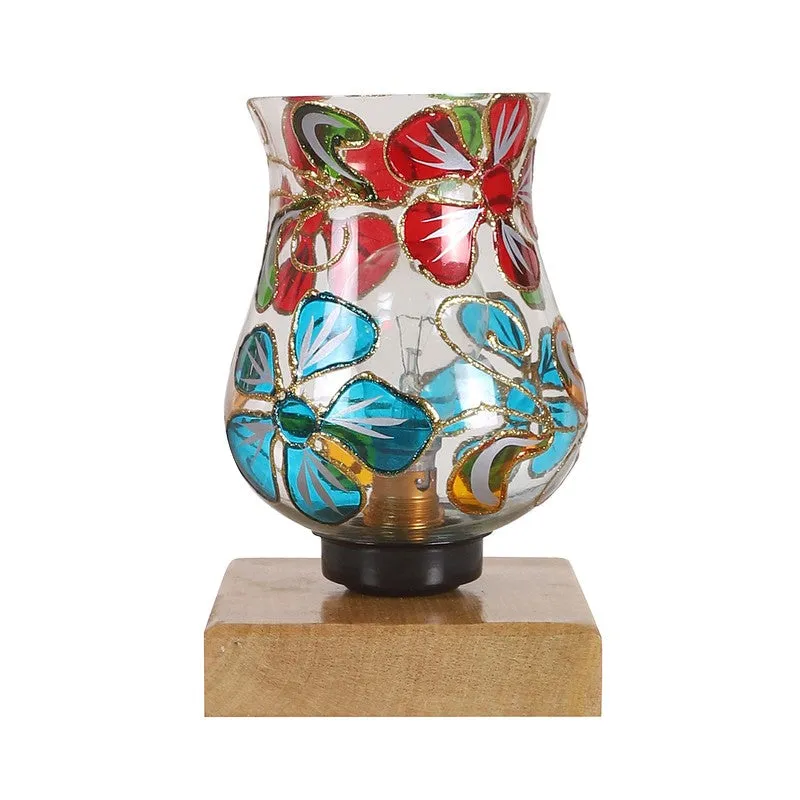 Embera Mosaic Glass Table Lamp With Wooden Base - Multicolor media 5