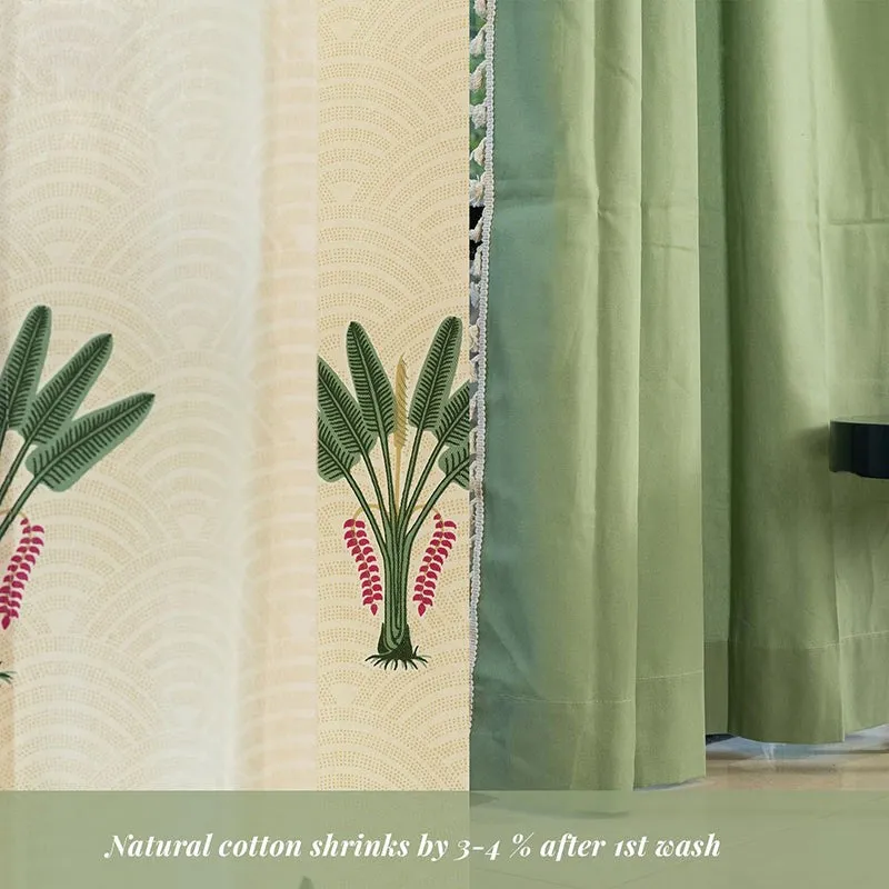 Urban Space Palm Lagoon & Aura Curtain (Green) - Set Of Three media 1