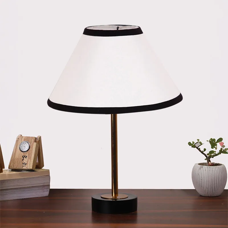 Cotin Stripe Rodin Wooden Table Lamp - White media 3