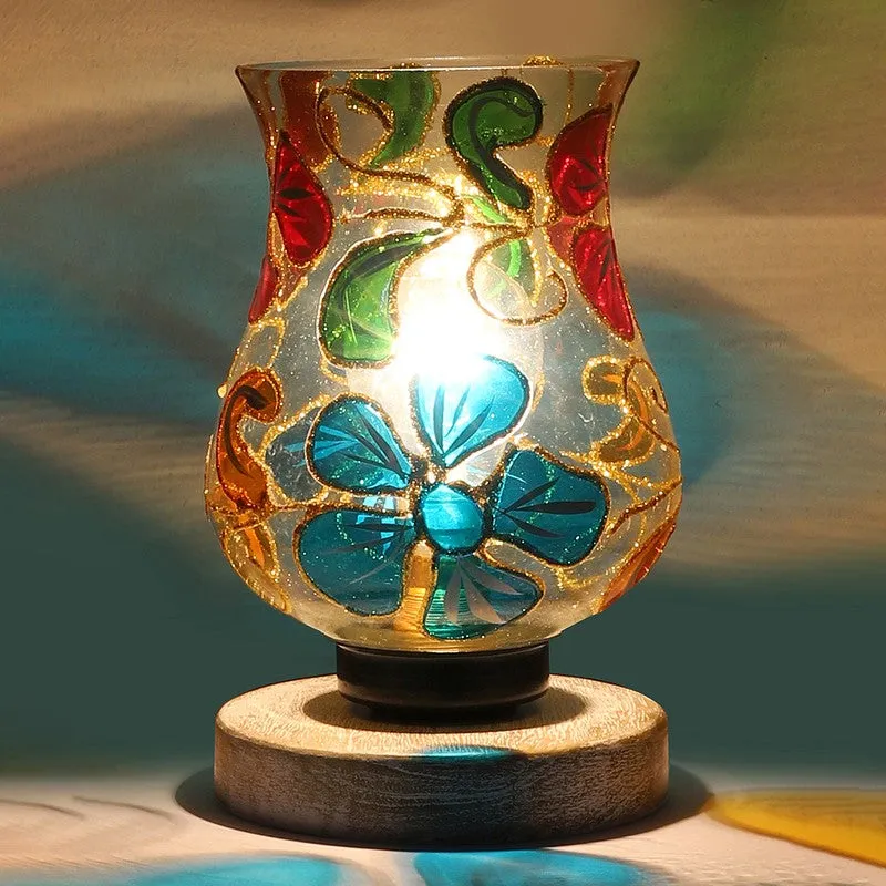 Twilight Mosaic Glass Table Lamp With Wooden Base - Multicolor media 7