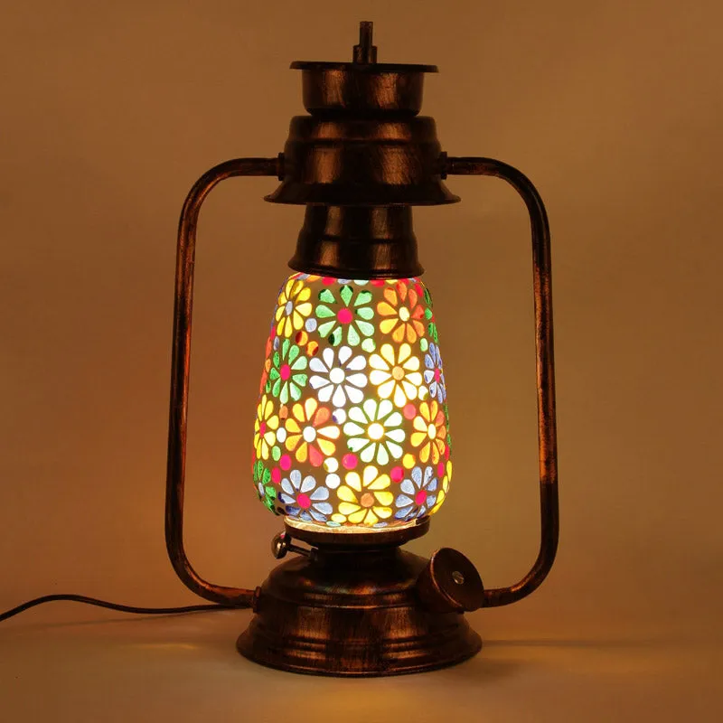 Madhura Mosaic Lantern Iron Table Lamp - Multicolor media 4