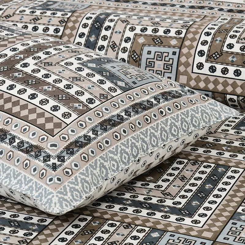 Sangita Weave Geometric Cotton Bedsheet (Grey & White) - 160 TC media 4