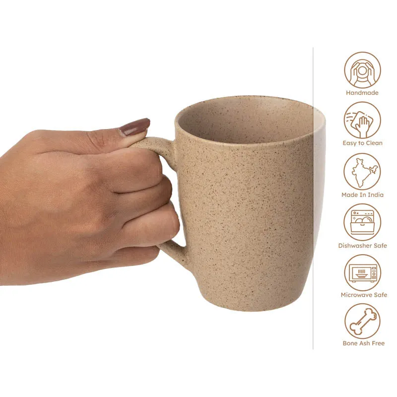 Sip & Style Ceramic Coffee Mug (Bamboo Brown) - 300 mL media 4