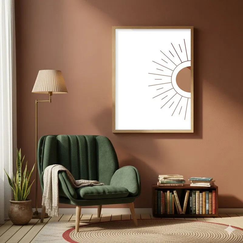 Amber Ray Canvas Wall Painting With Brown Frame media 6