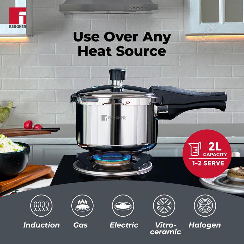 Bergner Induction Safe Pressure Cooker - 2000 ml/14 Inches media 3