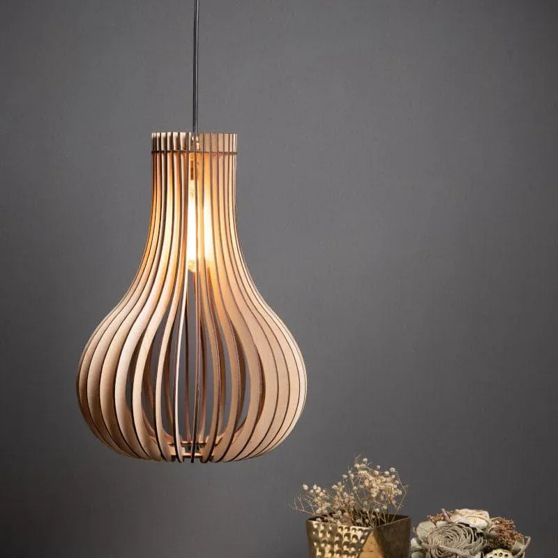 Hairi Wooden Ceiling Lamp media 1