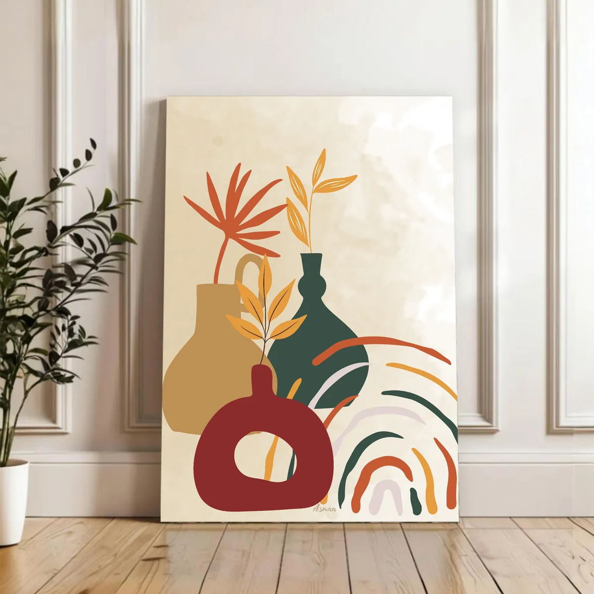 Meadow of Hues Cotton Canvas Wall Painting media 4