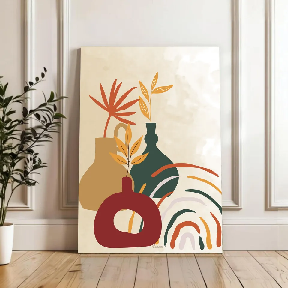 Meadow of Hues Cotton Canvas Wall Painting media 4