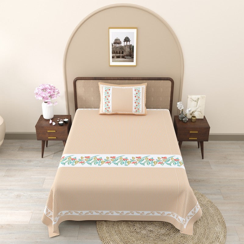 SignatureRest Cotton Bedsheet (Beige) - 180 TC media 3