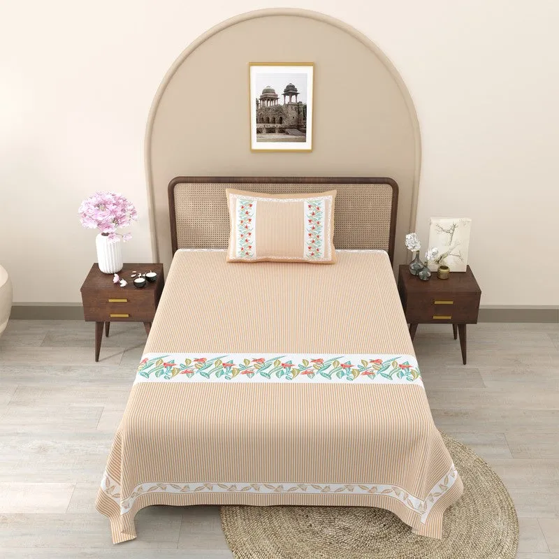 SignatureRest Cotton Bedsheet (Beige) - 180 TC media 3