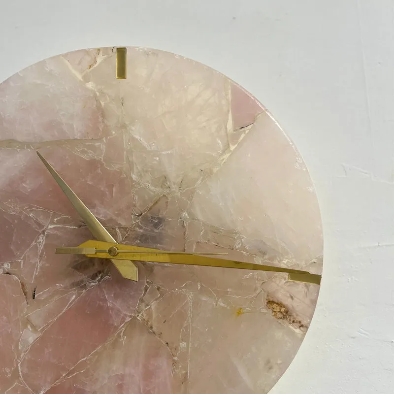 Obelia Handcrafted Agate Wall Clock - Brown media 5