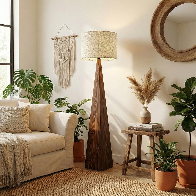 Gloriana Jute and Wood Floor Lamp media 3