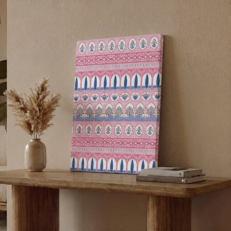 Blue Blush Vista Canvas Ethnic Wall Art