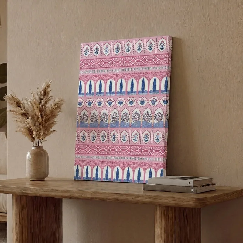 Blue Blush Vista Canvas Ethnic Wall Art media 1