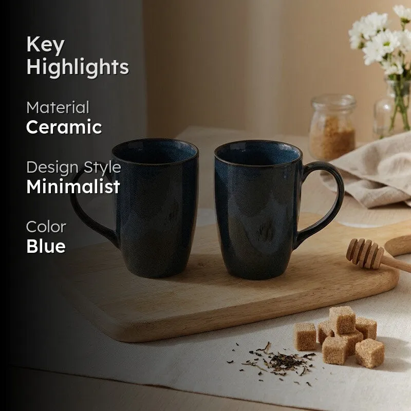 Mugra Ceramic Coffee Mug (350 mL Each) - Set of Two media 2