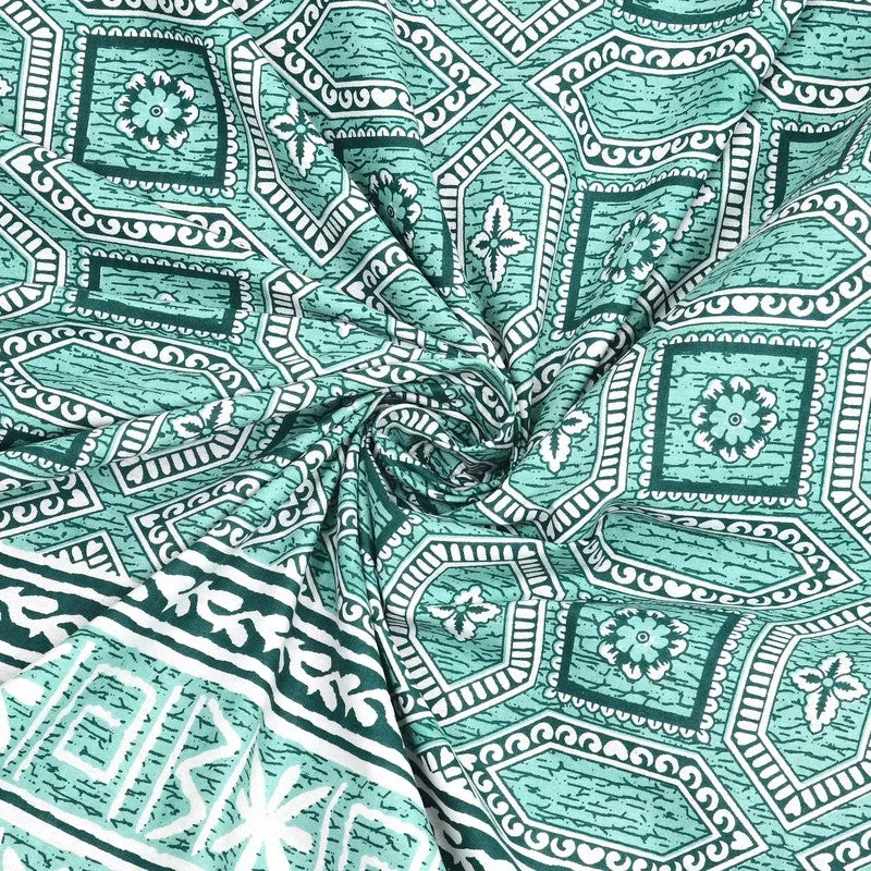 Geoor Cotton Bedsheet (Blue) - 240 TC media 5